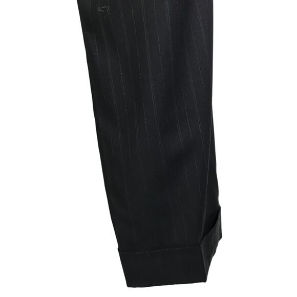 Ann Taylor‎ Pants Womens 0 Dark Blue Margo Pinstripe  Wool Work Slacks NWT $128 - Picture 5 of 11